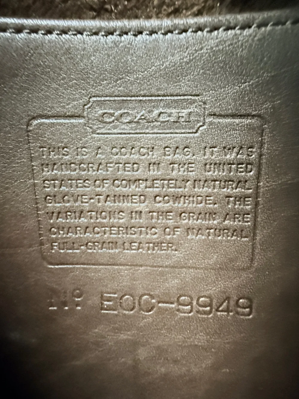 Vintage Coach #9949 Faith Oliver Legrone Legacy mahogany leather shoulder bag